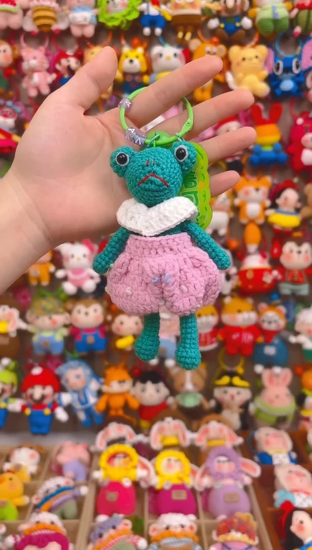 纯手工制作毛线钩织成品青蛙