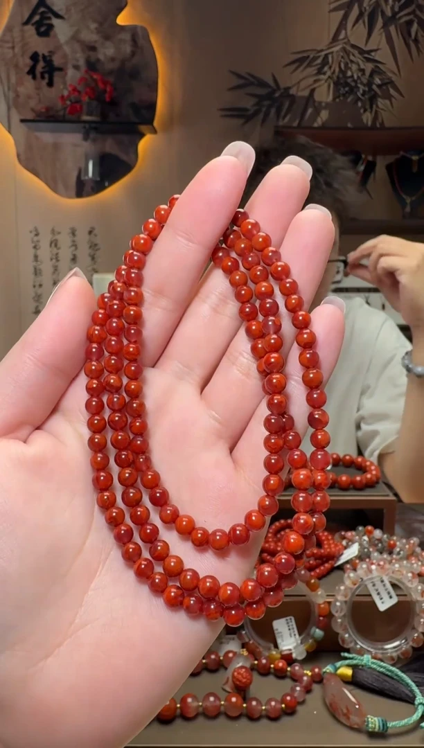 未镶嵌原矿无优化无注胶手链南红玛瑙一条约5mm 多样性发货