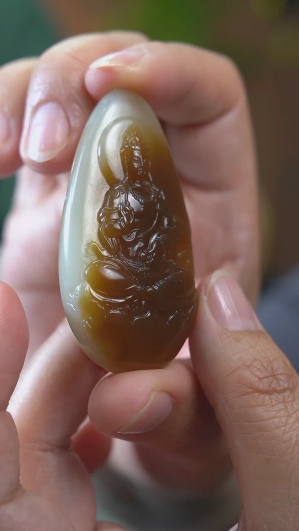 和田玉未镶嵌吊坠(不含链)观音