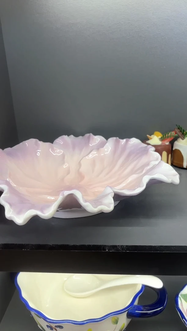 微瑕陶瓷餐具釉下彩  12寸果盘