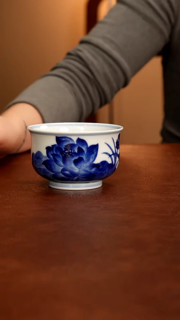 摆件陶景德镇瓷器，青花瓷手绘茶具~