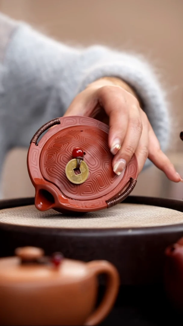 【闪购商品】紫砂茶壶朱泥富甲手抓壶