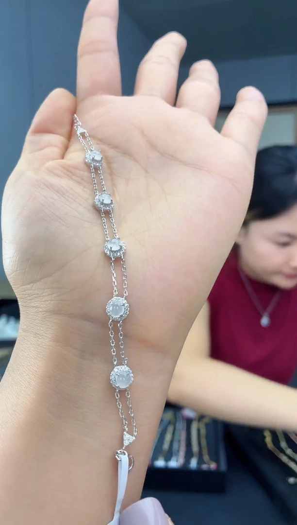 银S925镶嵌手链翡翠111111111