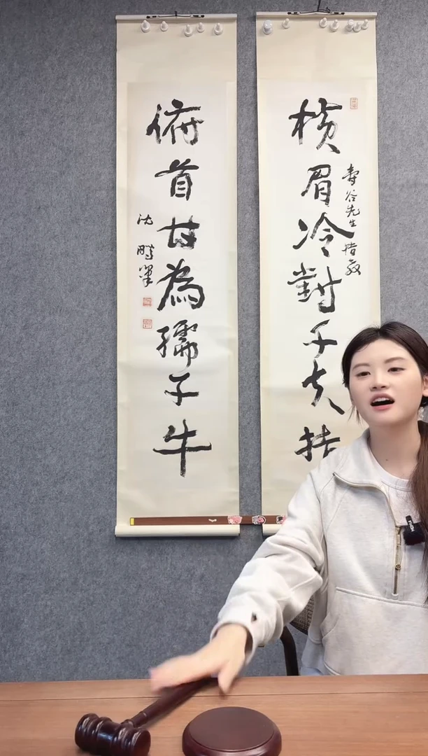 国画宁****S沈老师 书法对联 立轴