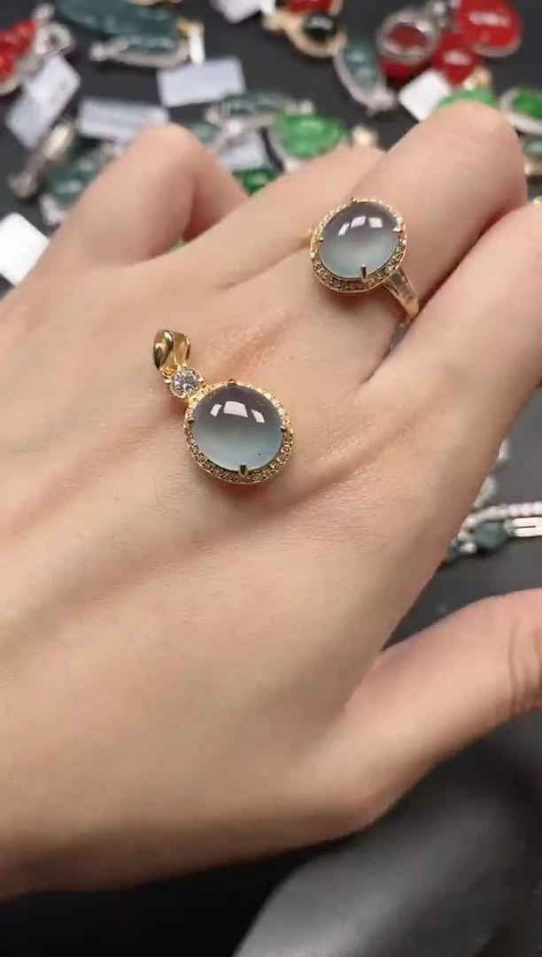 银S925镶嵌戒指翡翠51511