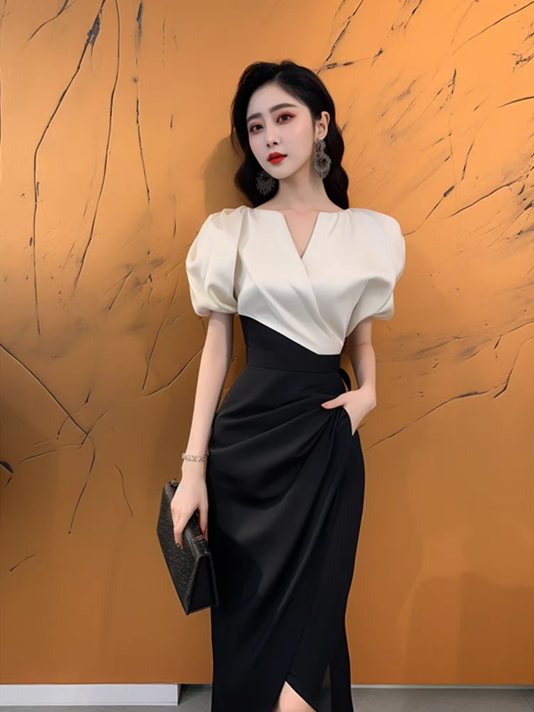 【1501-1600】美腾高端时尚修身气质复古连衣裙