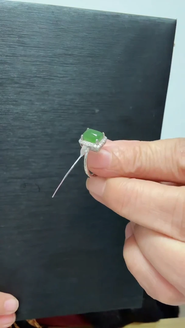 银S925镶嵌戒指和田玉戒指