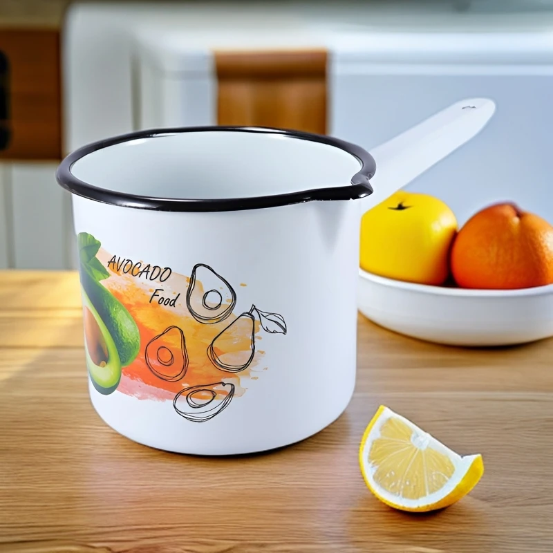 俄罗斯进口搪瓷厨具1.4 1.5L加厚咖啡煎锅奶锅水舀子多功能家用