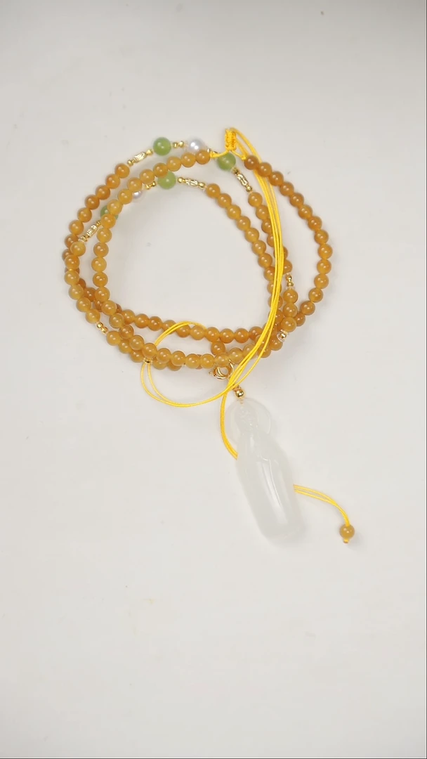 18K金镶嵌手串和田玉J****a项链