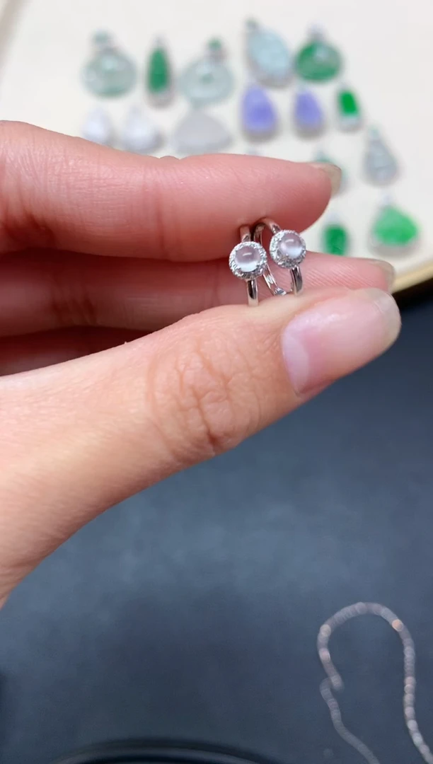 【闪购商品】翡翠耳饰18K金镶嵌耳饰A77|980