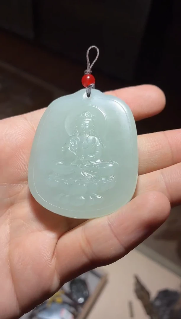 吊坠(不含链)未镶嵌和田玉观音吊坠