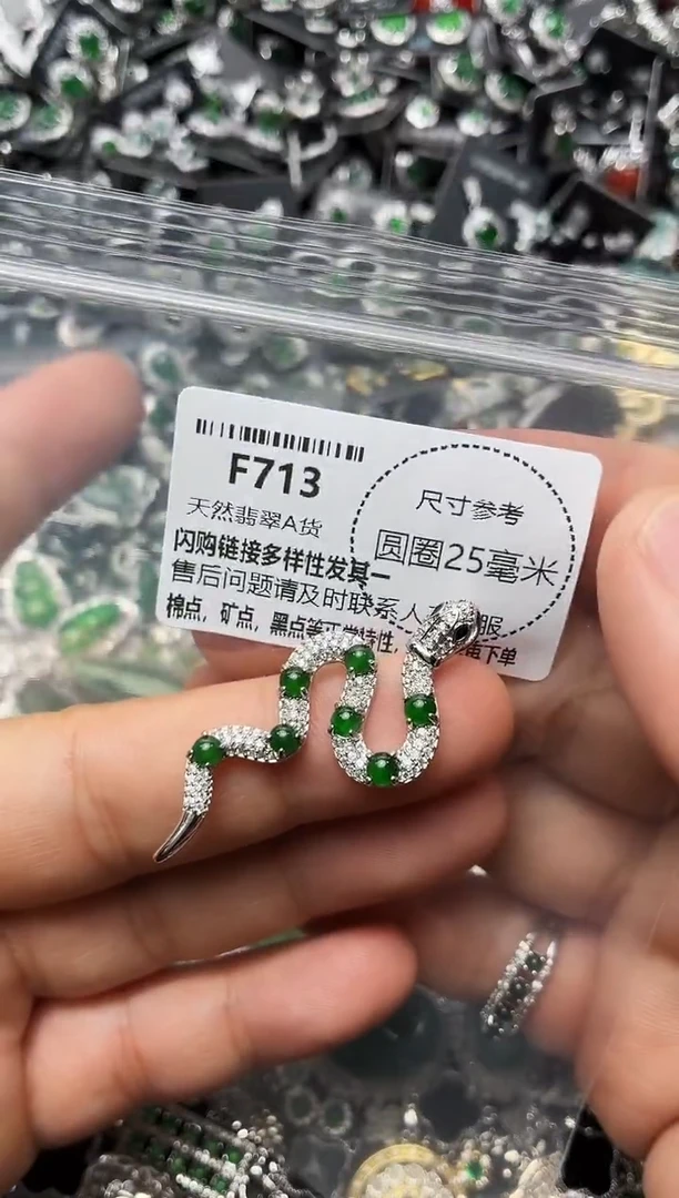 翡翠未镶嵌颈饰F713吊坠