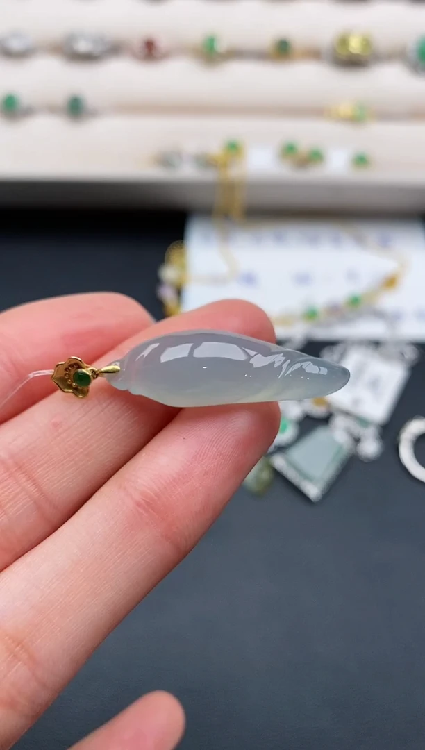 18K金镶嵌戒指翡翠天然缅甸A货翡翠33  2-