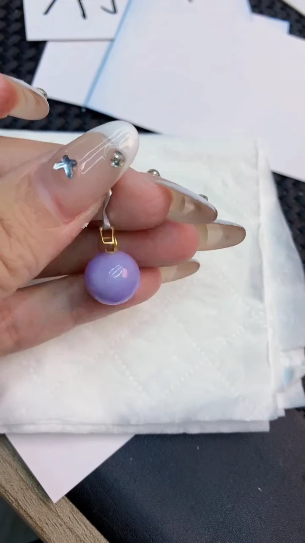 翡翠18K金镶嵌吊坠(不含链)1