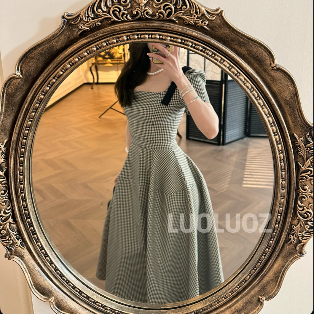 【现货】LUOLUOZ【黑白旋律】高级感黑白撞色时尚收腰短款连衣裙JF650
