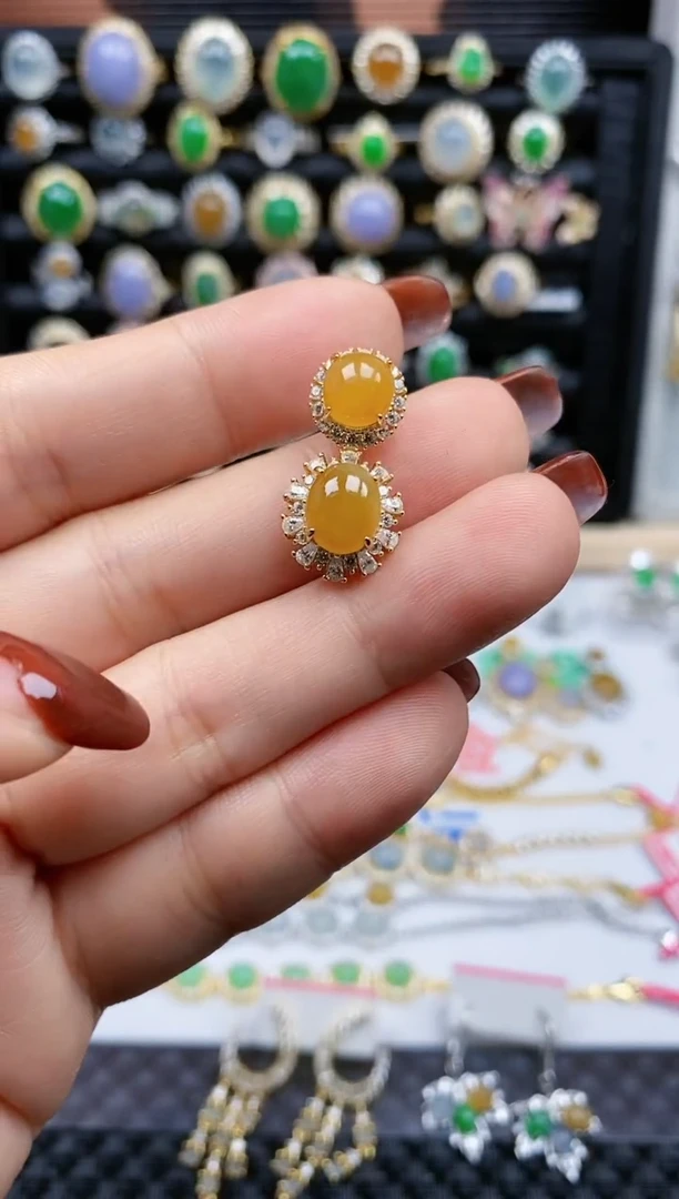 银S925镶嵌戒指翡翠124