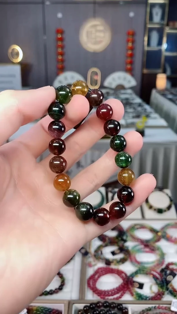未镶嵌收藏级老矿碧玺单圈手串10mm+碧玺多样性发货一条xion