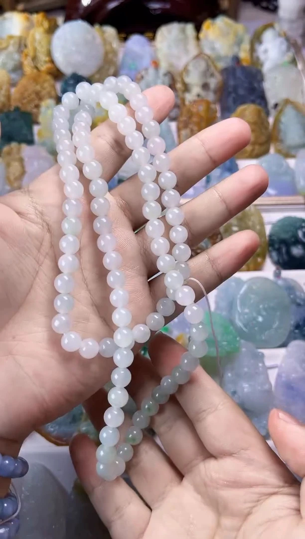 未镶嵌定制翡翠善*毛货定制珠链 不退不换