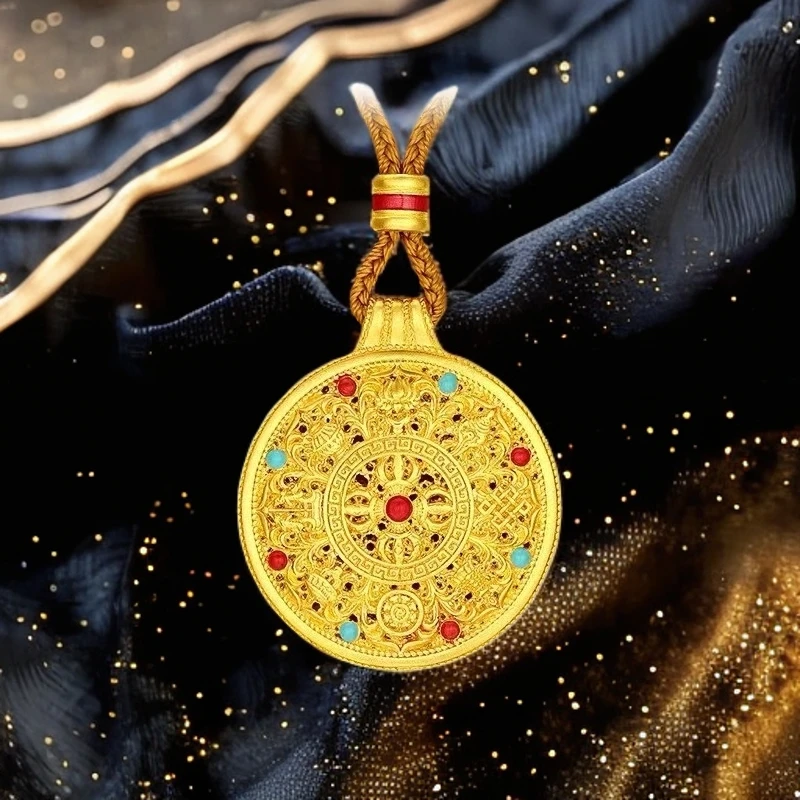 【玖玖黄金】足金999投资金 韦雪同款八宝 古法烧蓝工艺（不含项链）