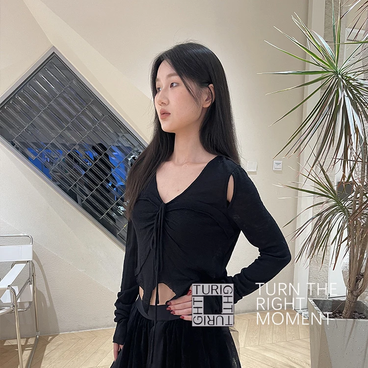 TURIGHT买手店24AW现货ELYWOOD设计师品牌时尚 蝴蝶分割打底衫