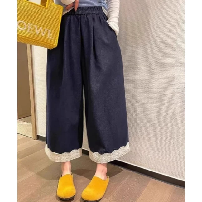 牛仔花边裤女童裤子夏季薄款女童夏装潮款高级感夏季女孩童装穿搭