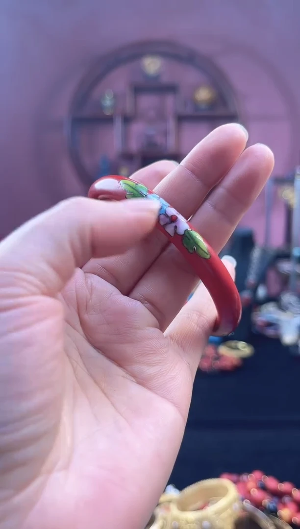 非遗 景漆结合手镯 60 红色