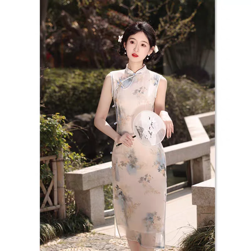 【乔琪无袖038】倩倩年轻款春秋长袖新中式日常中国风苏州旗袍