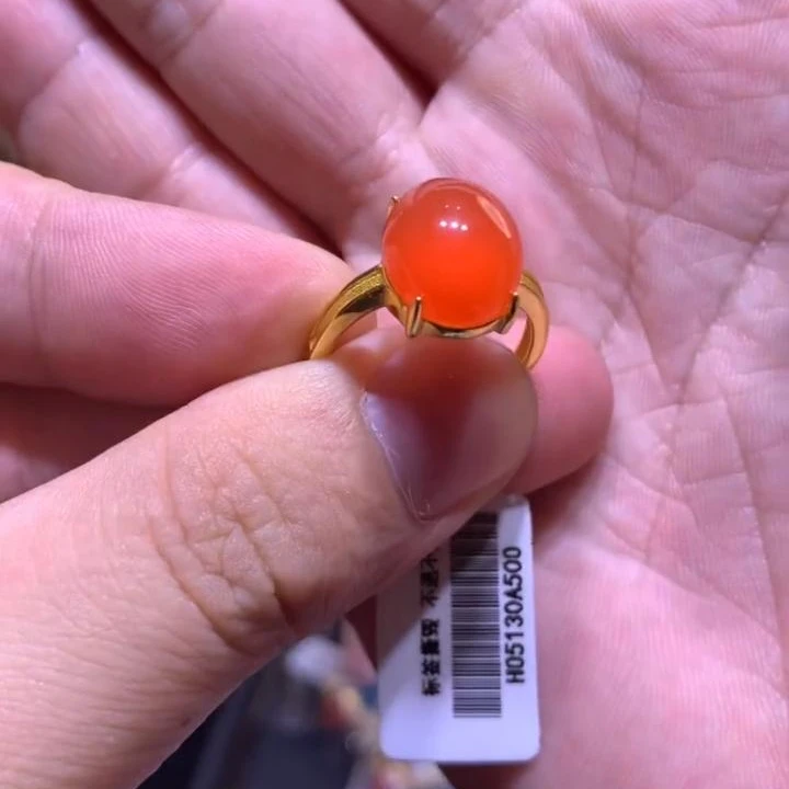 【逍遥】南红玛瑙蛋面戒指*5A60/A500/多样性发/1件