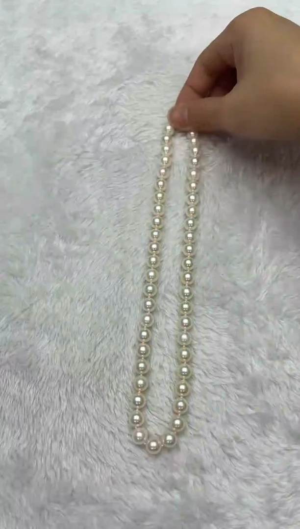 海水珍珠银S925镶嵌项链AK8.5-9mm（多样性发一）