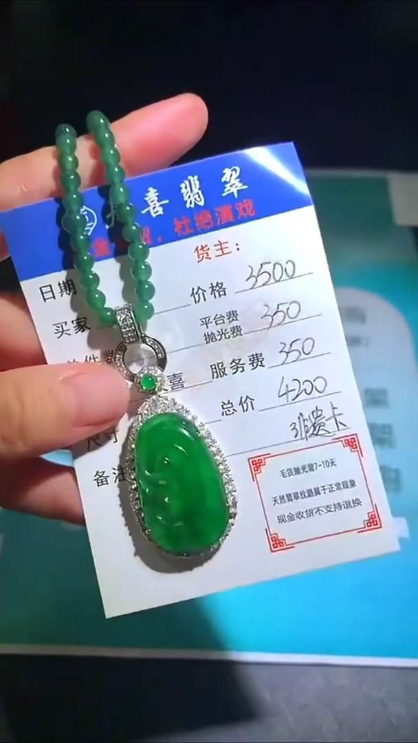 颈饰银S925镶嵌翡翠p-净货-多样性发货
