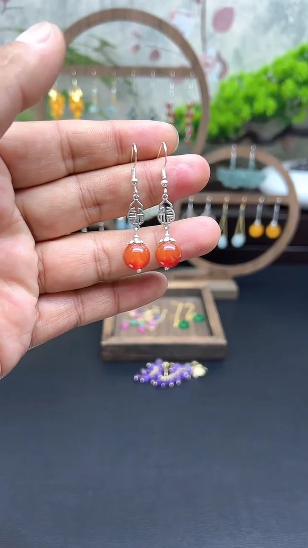 未镶嵌耳饰玛瑙/玉髓016