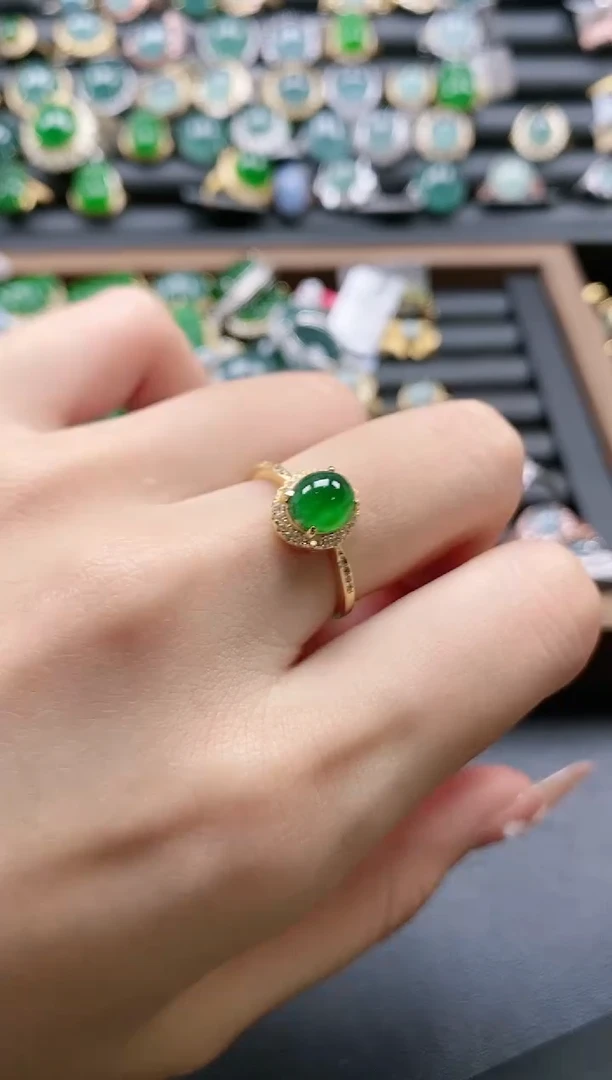 【闪购商品】翡翠戒指银S925镶嵌51151