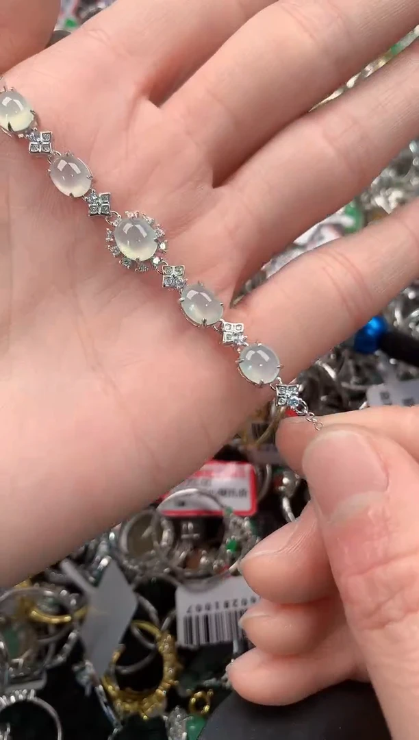 银S925镶嵌戒指翡翠8  3