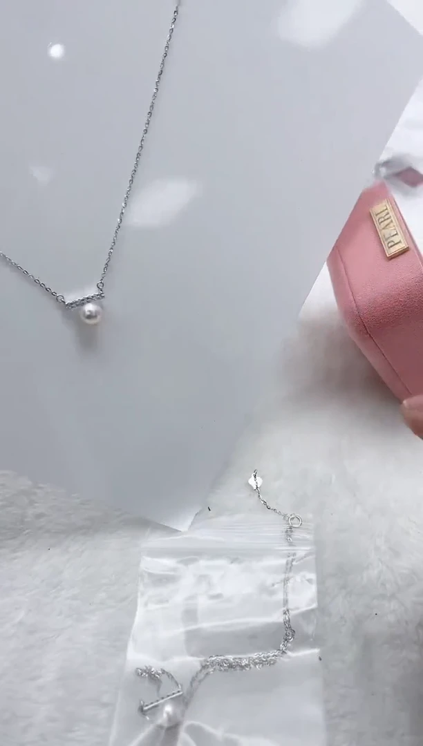 【闪购商品】海水珍珠套链银S925镶嵌海水珍珠项链