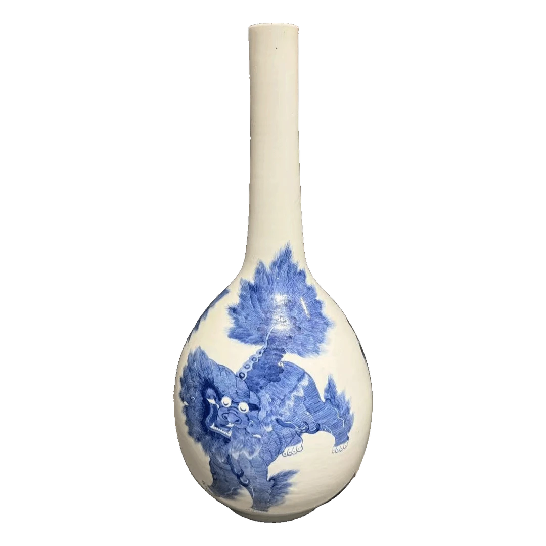 25154144t青花狮子纹胆瓶