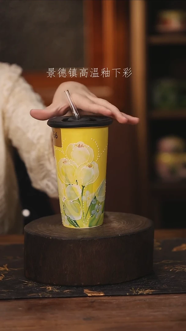 陶瓷景德镇高温釉下手绘陶瓷@L456@