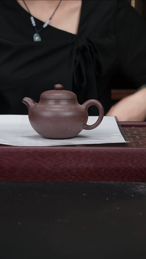 茶壶紫砂天青柿圆200cc