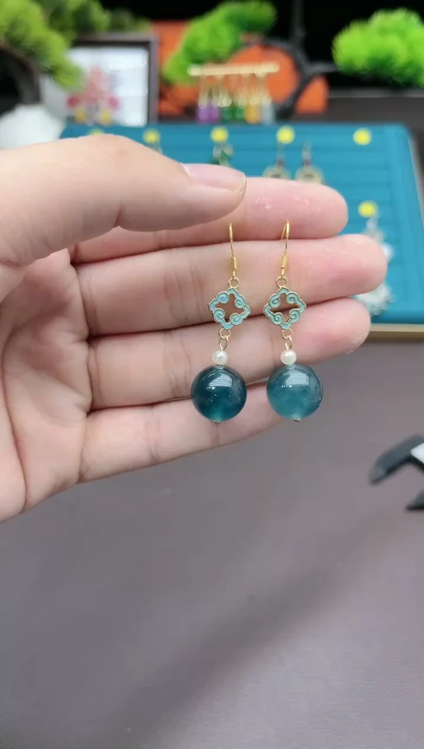 【闪购商品】玛瑙/玉髓耳钉银S925镶嵌224000