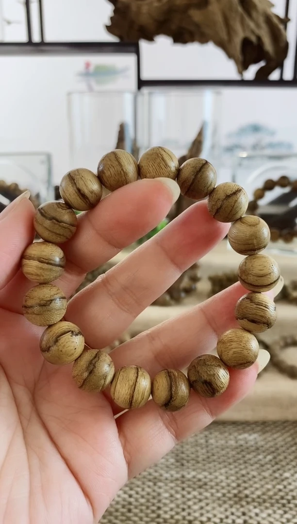 手串沉香达拉干虎斑纹13+MM单圈