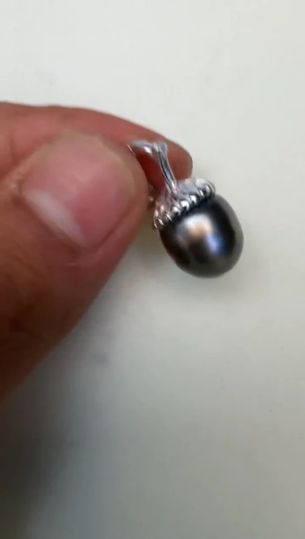 海水珍珠银S925镶嵌颈饰吊坠