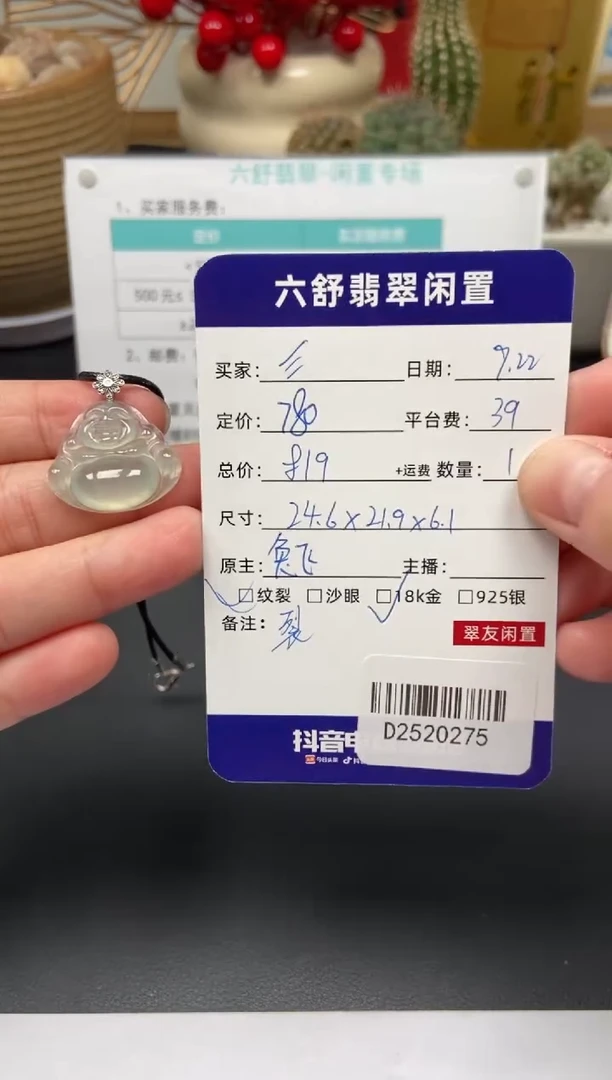 颈饰18K金镶嵌翡翠?**。D2520275