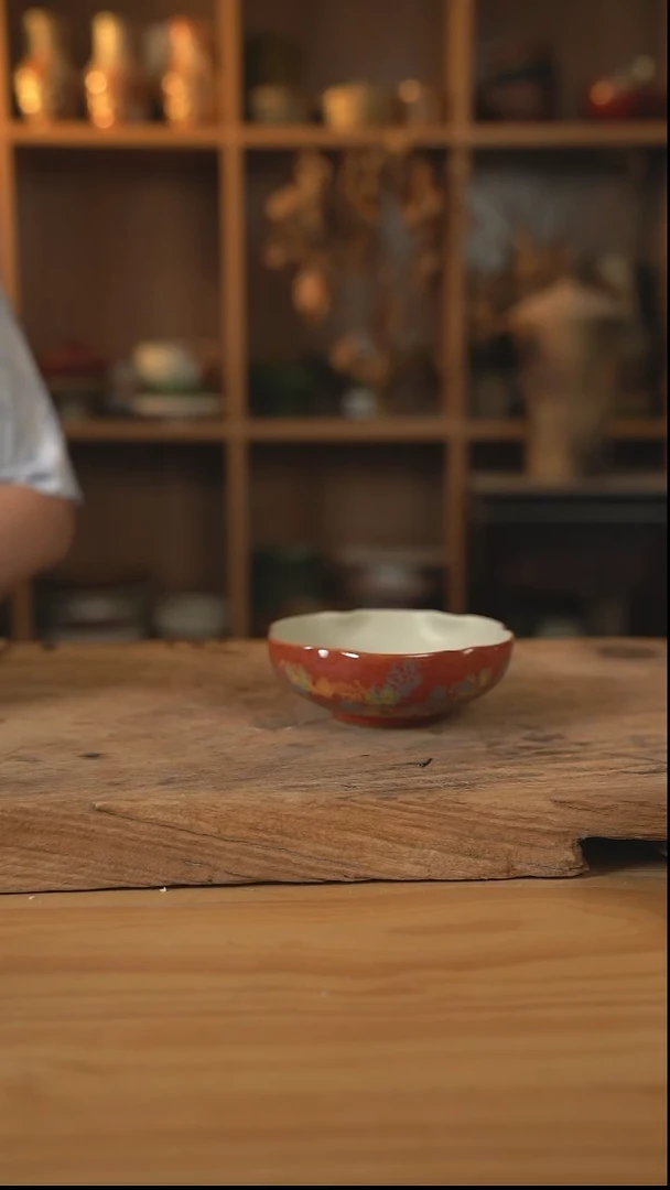 敦煌点彩系列的5英寸手捏花边茶碗1个