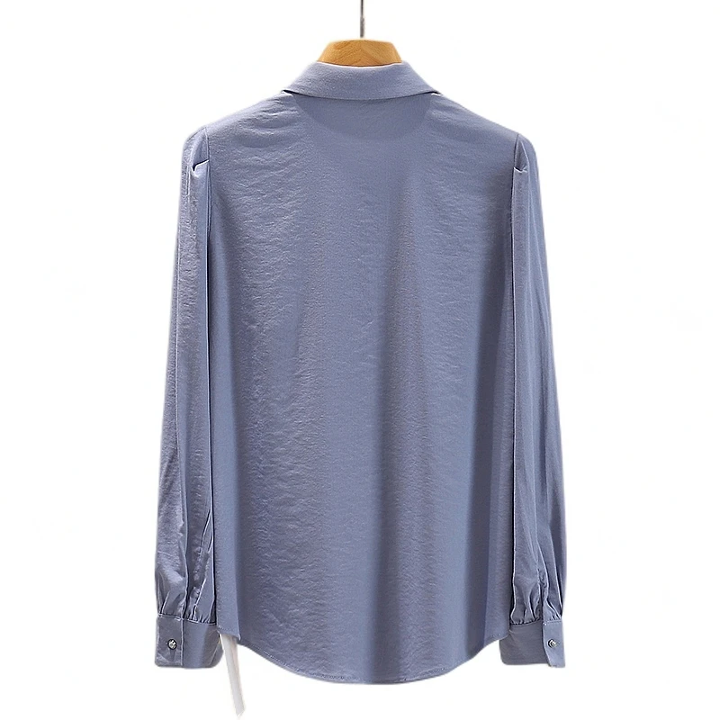 【开播福利】丝巾飘带宽松长袖百搭衬衫#ZYW48S025