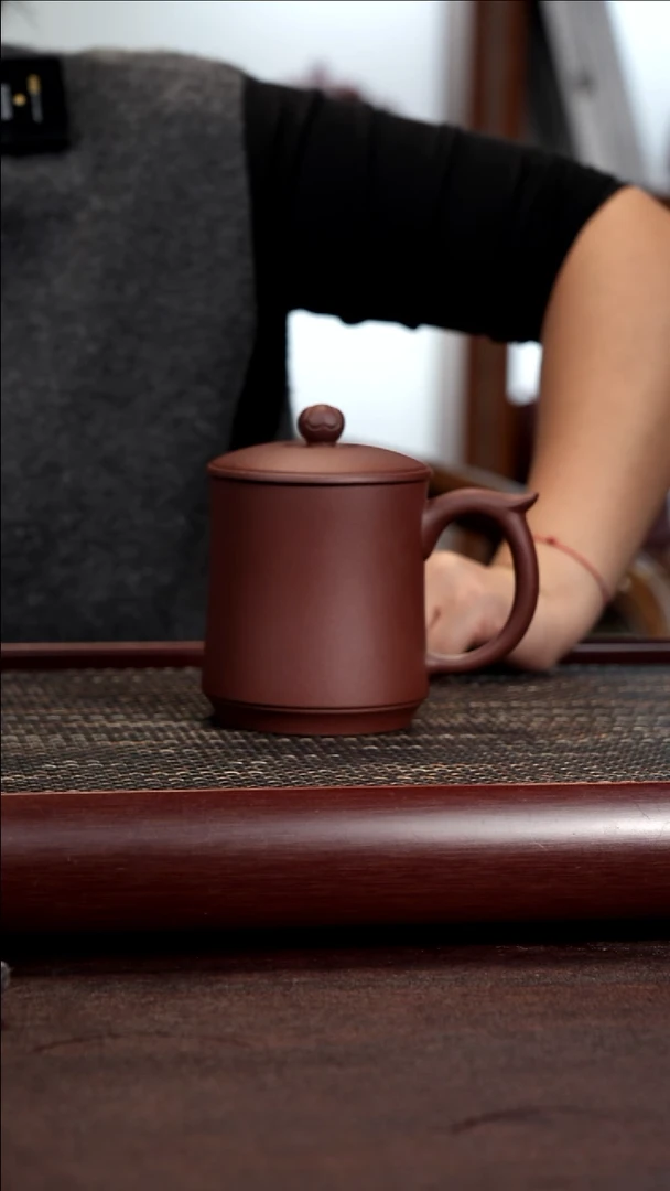 茶杯紫砂尾单微瑕莲花无礼盒