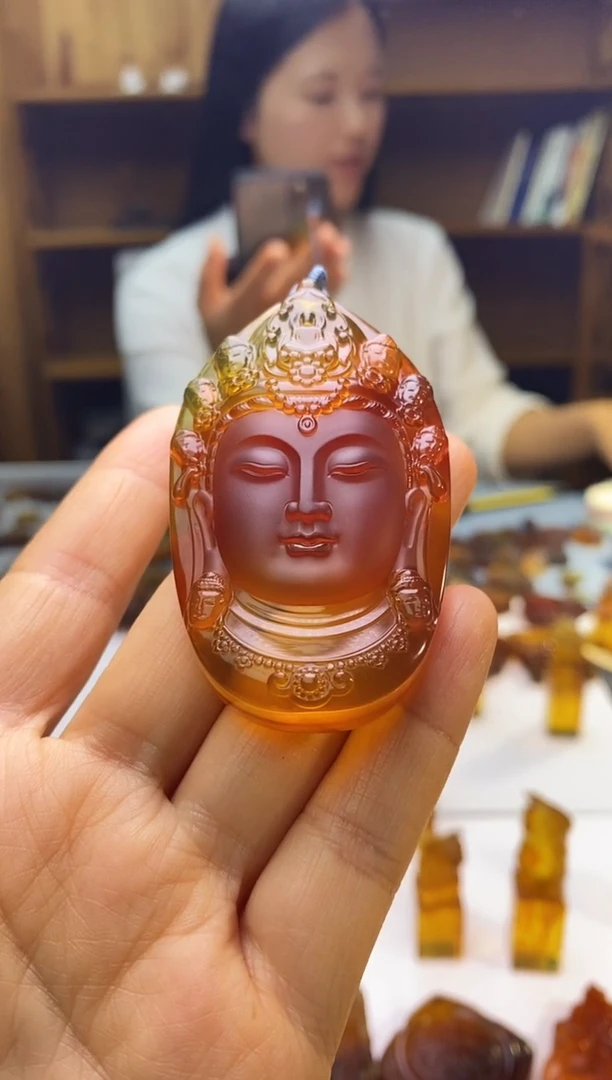 琥珀颈饰未镶嵌SN63-155（观音·出人头地）