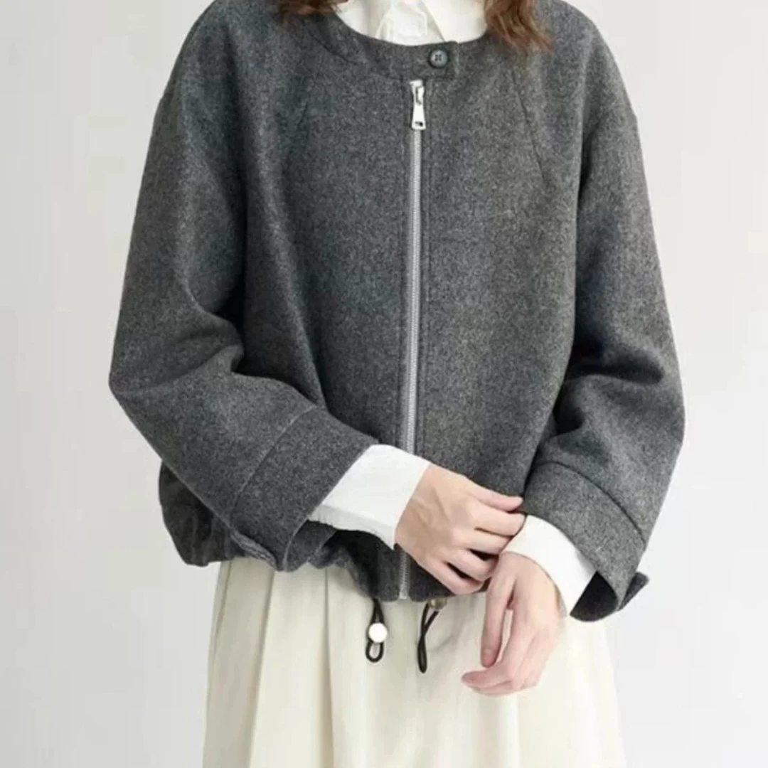 秋冬款圆领羊毛外套（88F126）