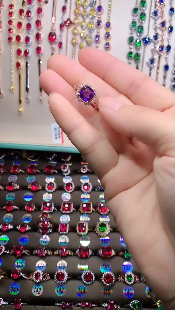 【闪购商品】水晶戒指银S925镶嵌玫瑰金