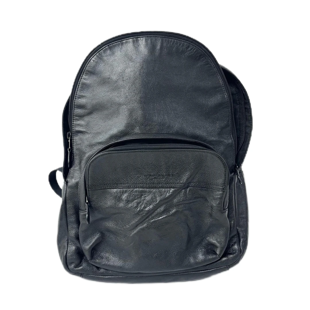 95新 COACH/蔻驰 黑色全皮双肩背包 AF-2402-D