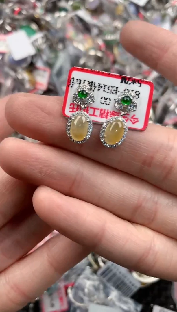 银S925镶嵌戒指翡翠555    1