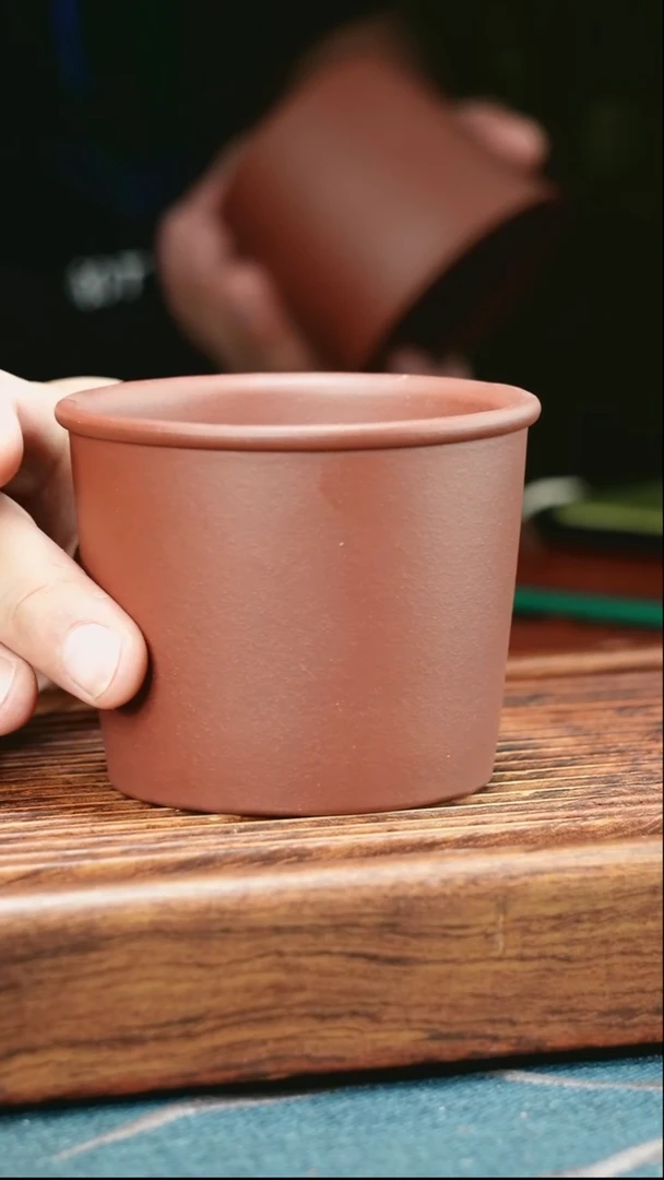 茶杯紫砂底槽清马蹄杯